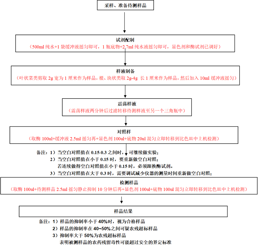 蔬菜農(nóng)藥殘留快速檢測方法工作流程圖